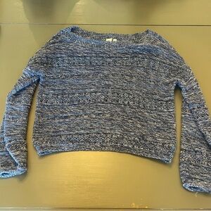 GAP Blue Marled Crewneck Sweater M petite